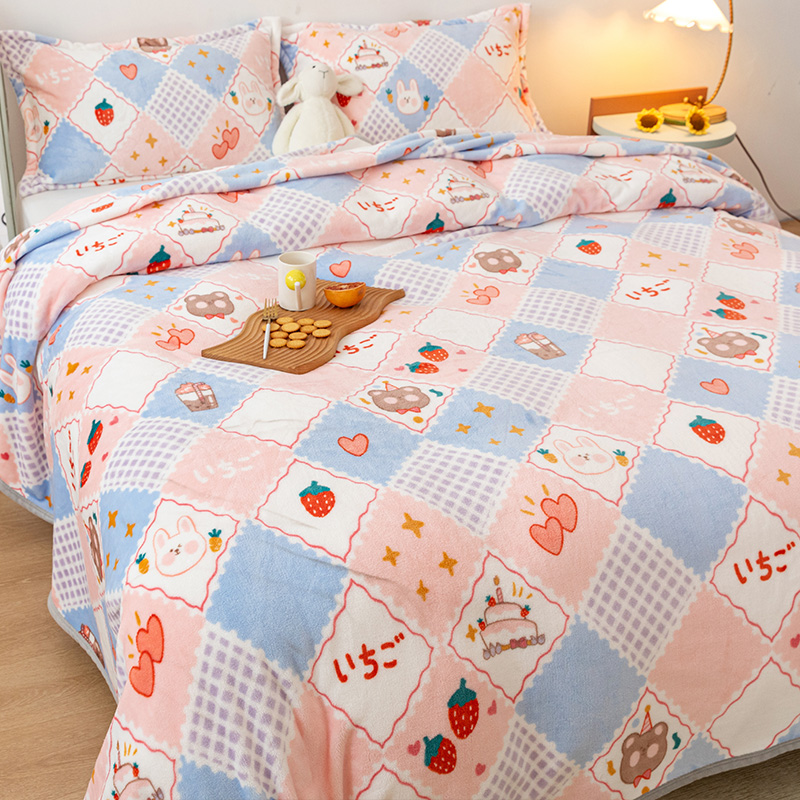 Coral velvet blanket Flannel blanket bed Single blanket quilt Single thickened warm winter bed dormitory winter