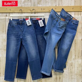 Authentic Baleno Jeans, Fashionable Men's Clothing, Pure Cotton, Loose Fit, Mid-Waist, Straight Classic Style Men's Jeans