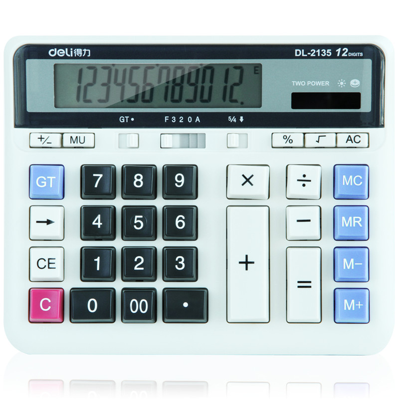 2135 Calculator Voice Large Computer Financial Accounting Special Wide Screen Dual - Power Dual - Screen Large Screen PC Keyboard Keyboard Button Solar Office Wholesale