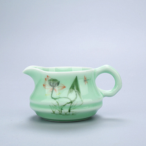 Chengxian hand-painted celadon Road Cup ceramic tea divider lotus tea tea kung fu tea set accessories male Cup