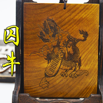 Prisoners Golden Silk Nanmu Listed Pendant Art Inspired Dragon Clan Holding Back Sculpture Mantra