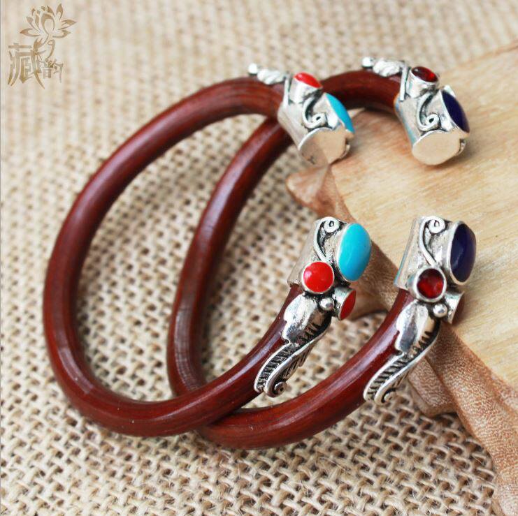 Tibetan wild cauldron untied silver bracelets for men and women yao rattan bracelets