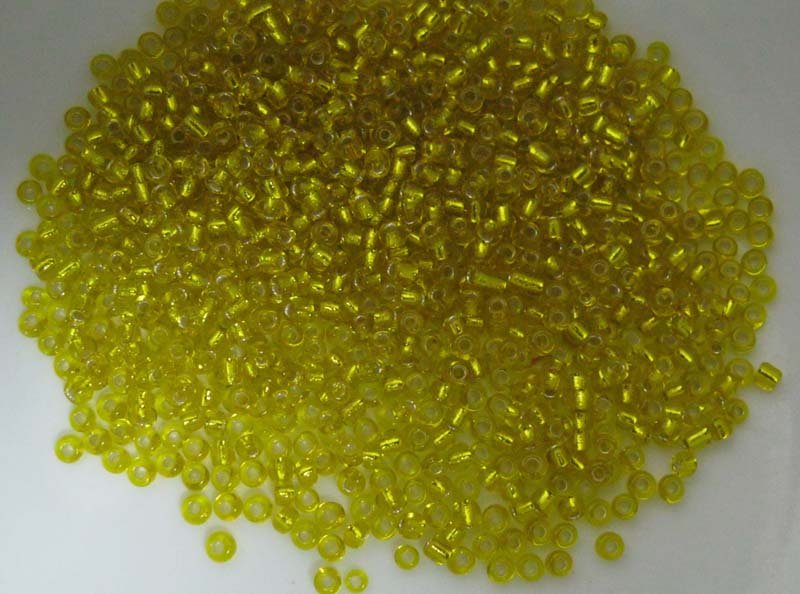 Cross-stitch embroidered beads filled with silvery yellow rice beads 2 mm cross-stitch beads millet beads round beads