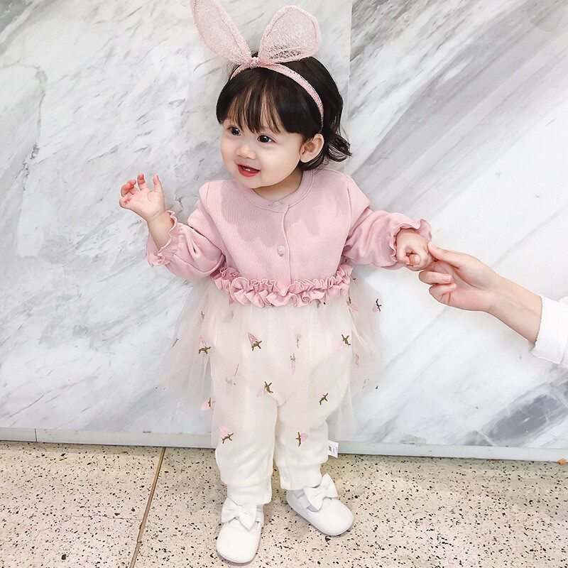 Newborn autumn clothes baby jumpsuit spring and autumn female baby romper romper cotton pajamas super foreign cute clothes