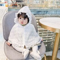 Baby shawl cape Spring and autumn female baby out to serve wind-wind Summer princess thin Cloister Cloister Autumn Jacket