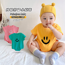 Baby clothes Summer thin Newborn Bag Fart Clothes Short Sleeve Triangle Woman Khaama Baby Foreign Air Pure Cotton One-piece Clothing Tide