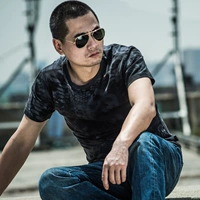 Мужская камуфляжная летняя быстросохнущая дышащая дорожная футболка, свободный крой, короткий рукав