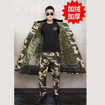 Military coat Cotton coat Mens winter long thickened warm cycling cold cotton suit Green coat Waterproof work with hat