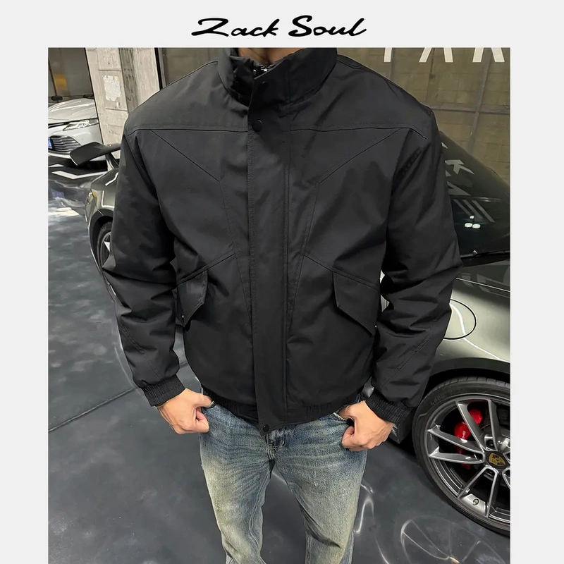 Principal Zack Zacksoul Panshi” Stand-Collar Workwear Pocket Cotton Jacket Retro Casual Outdoor American Style