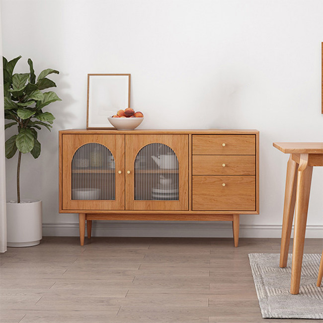 Nordic solid wood sideboard small apartment home porch Japanese-style living room storage storage locker wine cabinet tea cabinet