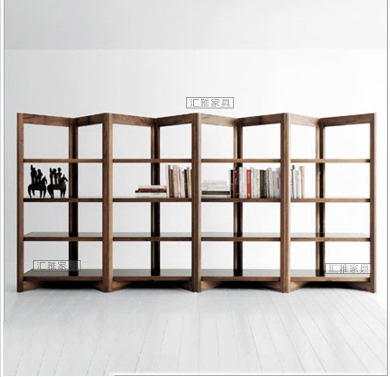 American-style minimalist modern solid wood bookshelf rack multi-functional creative display floor shelf