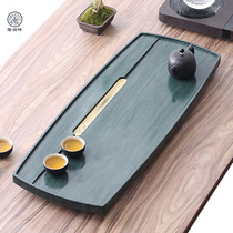 Whole natural wood grain Stone tea tray modern Chinese simple home office drainage tea table Wujin stone Tea Sea