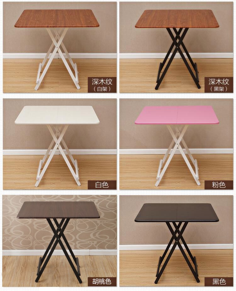 Nhà gấp di động đa chức năng bàn ăn bộ sưu tập bàn gỗ tỉnh không gian bếp tiện lợi thu nhỏ vuông - Bàn bàn học có giá sách