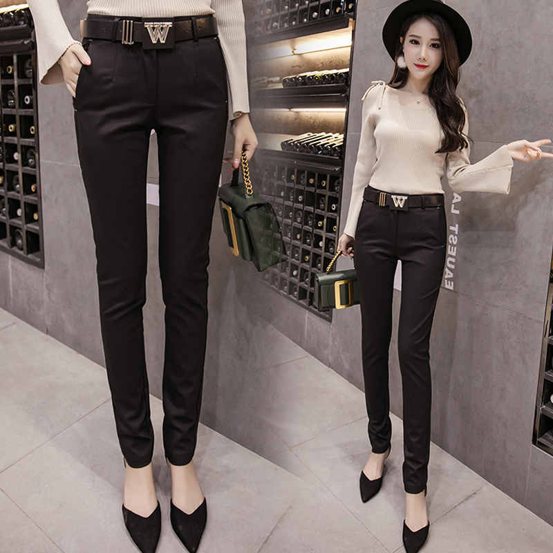 Western Dress Pants Children 2022 Chunqiu New Black Career Overalls small feet Skinny pencil casual Western pants