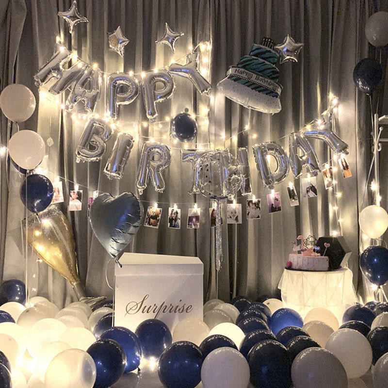 Happy Birthday Balloon Character Birthday Decoration Scene Arrangement Men's Adult Send Husband Net Red Ins Wind Goddess