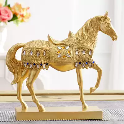 Decorations Horse wine cabinet Entrance Living room Creative lucky office desktop Chinese craft home knickknacks