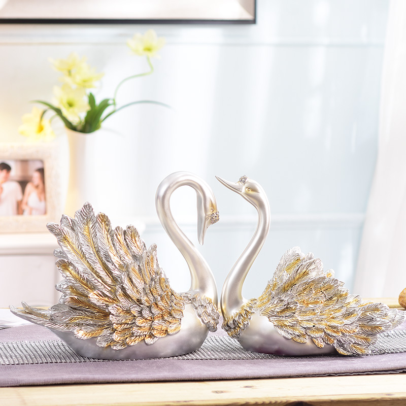 Decorations for Swan living room TV cabinet bedroom a pair of small furnished wedding gifts for new people in the desktop home