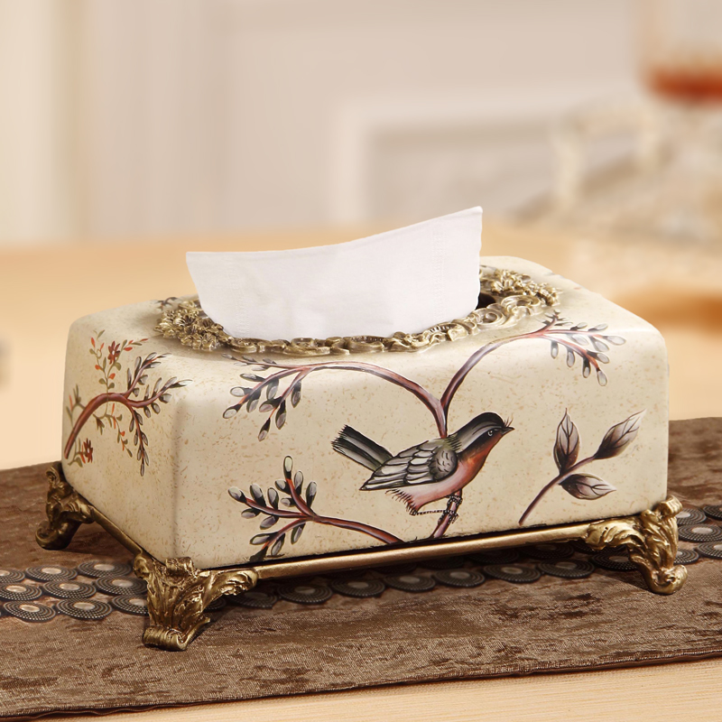 American paper towel box living room draw paper box home European style creative dining table new Chinese home facial paper bedside bedroom