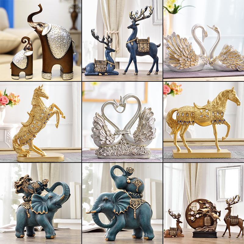 Eurostyle Home Wine Cabinet Decorations Hem room Living Room Bedroom TV Cabinet Small Creative Deer Swan Furnishing Crafts Gift Hem