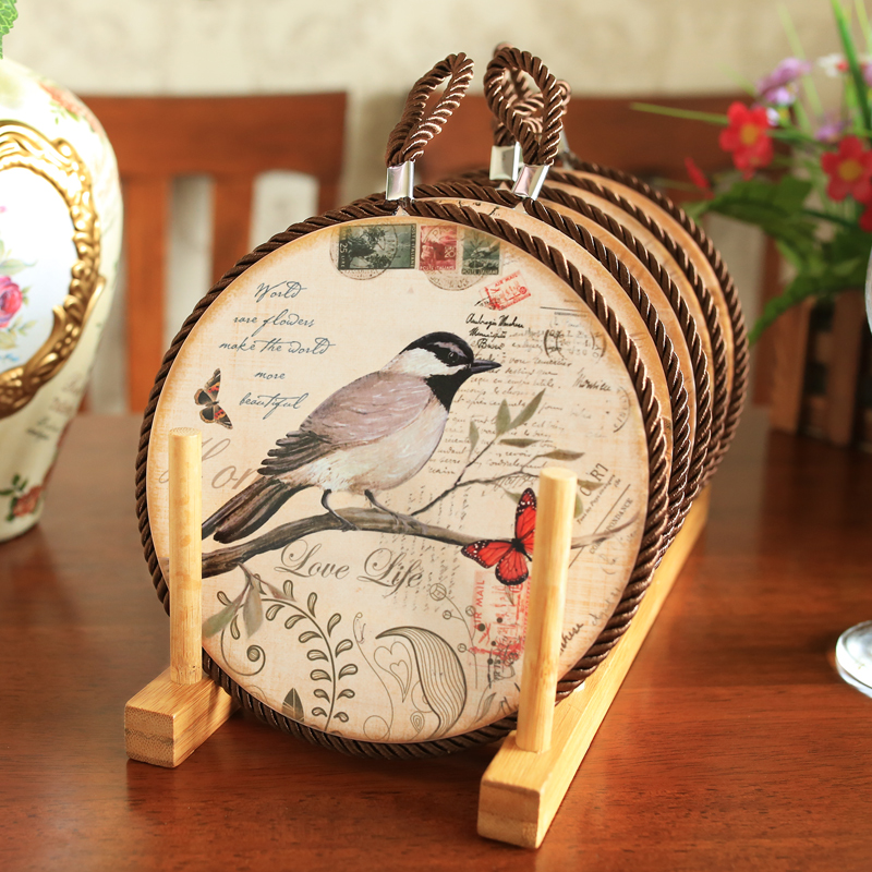 American Fields Garden Day Style Nordic Thermal Insulation Mat Meal Cushion Anti-Burn Plate Bowl Mat Table Mat ceramic High-temperature-resistant large casserole cushion