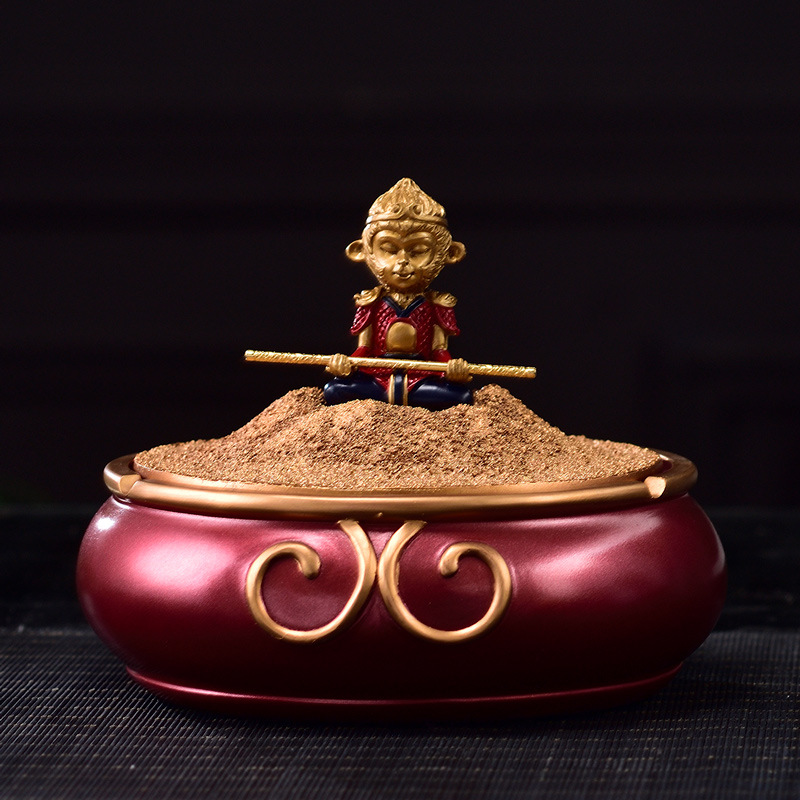 Resin creative with lid Tobacco Ashtray Anti-Fly Ash Personality Trend Brief About Modern Home Living Room Tea Table New Chinese