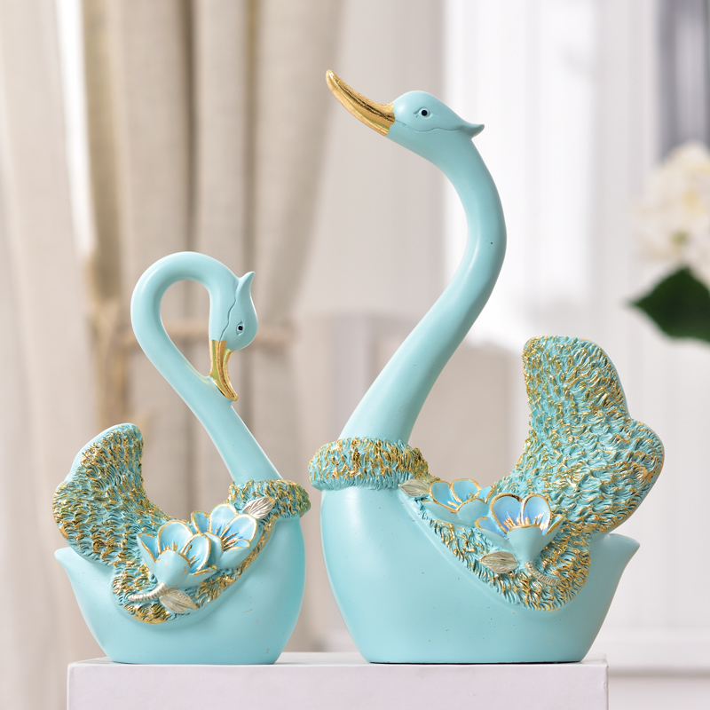Eurostyle Creative Swan swingroom Living Room TV Cabinet Residence Ornaments Craft Gifts Swing Accessories Newlyweds Newcomer Wedding Gifts