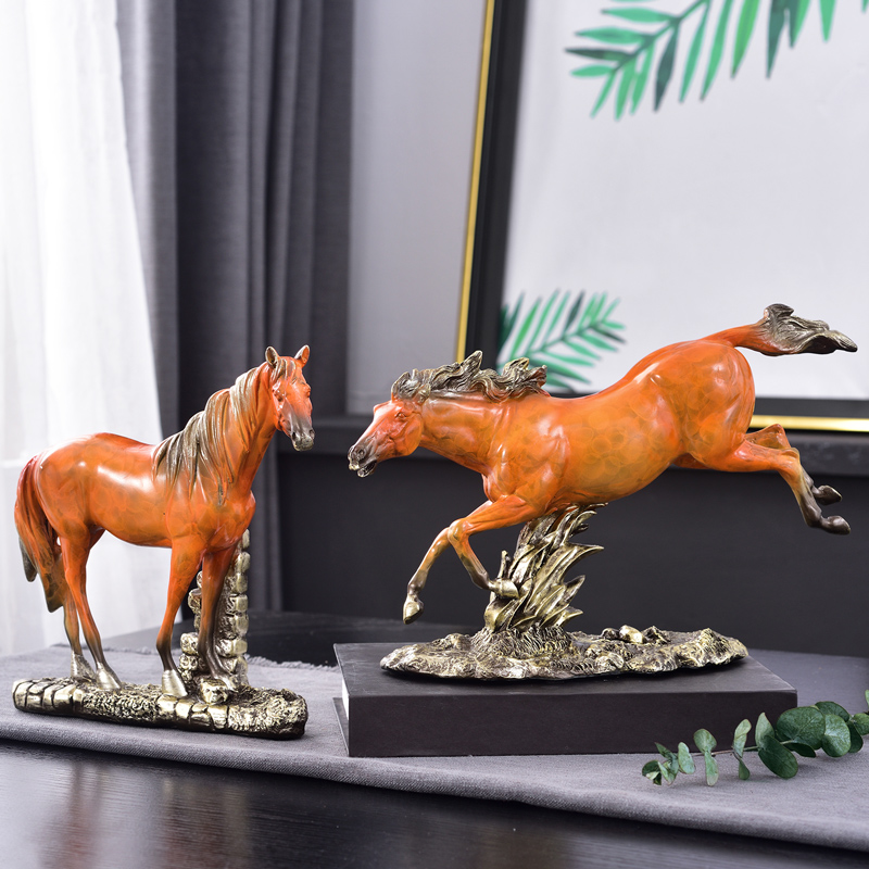 Home AccessoriesLiving RoomWine Cabinet Decorations Desk Horse Ornaments Desktop Indoor Resin CraftsOpening Gifts
