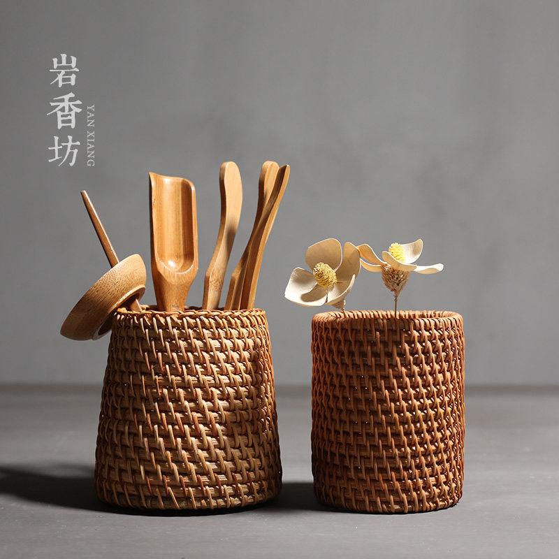 Rock Shangfang Rattan chaidō Six-man Brief Black Sandalwood Tea Pen Tea Clip Tea Duct Accessories
