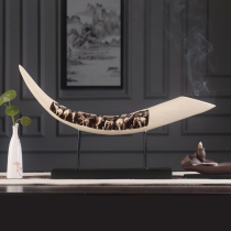 Modern simple new Chinese ornaments living room office desktop decoration accessories TV cabinet decoration crafts Ivory