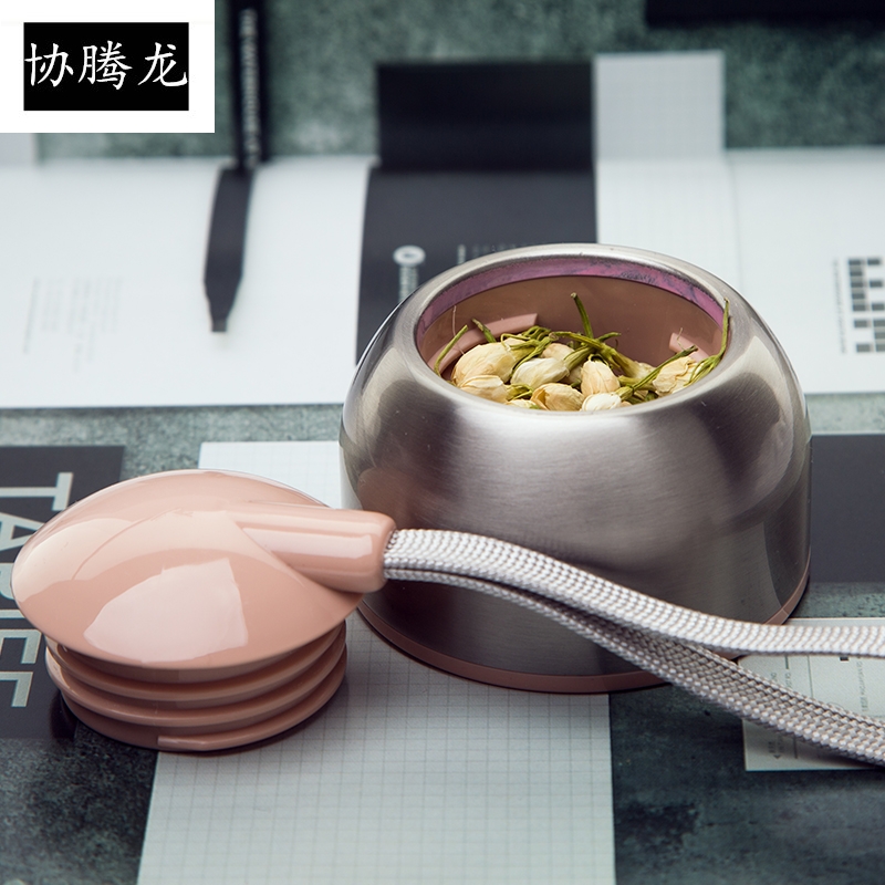 Getting creative association, longteng glass with cover cup double tide portable cup han edition glass cup