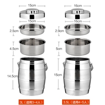 Brand oversize stainless steel Tippot 5 8 liters extra-large insulated lunch box 2 3 layers of rice bucket hand in hand