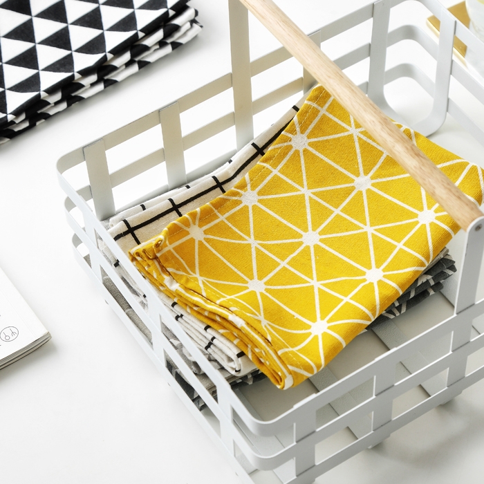 Japanese cotton linen cloth art napkin household dining room Nordic style meal cloth meal mat heat insulation rectangle