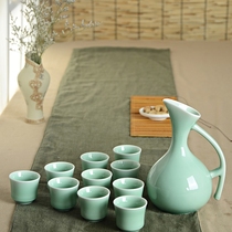 Wine Distributor White Wine Creative High-end Imitation Ancient Dragon Springs Green Porcelain Wine Pot Ceramic Small Wine Riner Riner