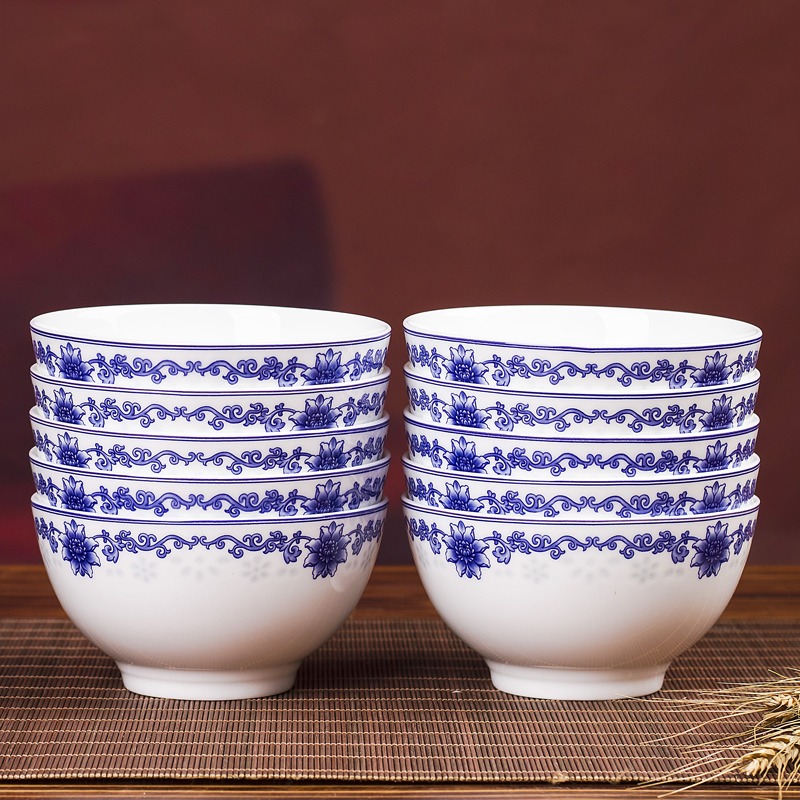 Association, longteng jingdezhen blue and white porcelain bowls ipads bowls a single job tall bowl of classic blue and white