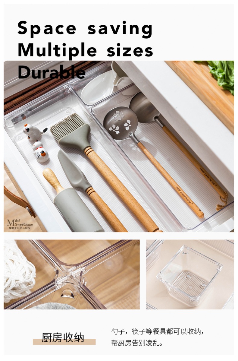 Association, longteng plastic transparent kitchen drawer boxes dressers classification the fork and knife tableware free storage box