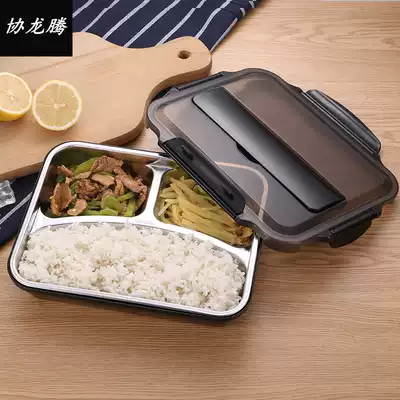 Brand 304 stainless steel insulated bento box student adult lunch box separate dinner plate with lid