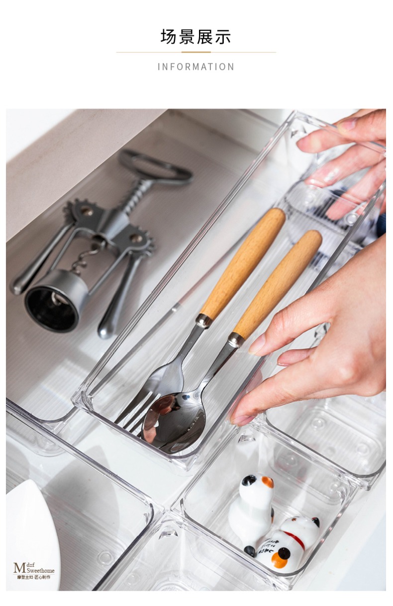 Association, longteng plastic transparent kitchen drawer boxes dressers classification the fork and knife tableware free storage box