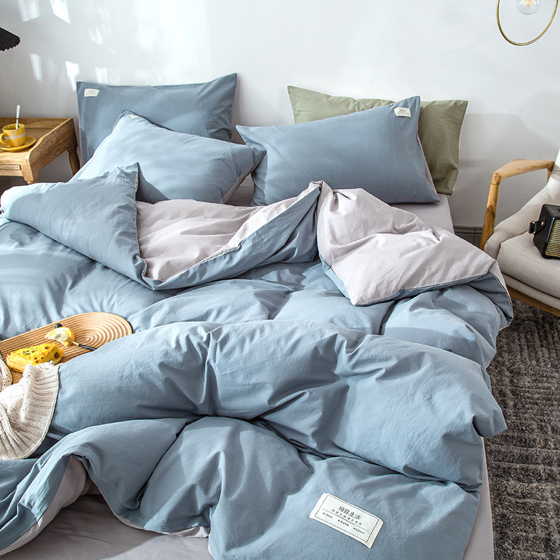 Japanese-style cotton washing and hair four pieces of Xinjiang cotton simple thickness-keeping bed supplies