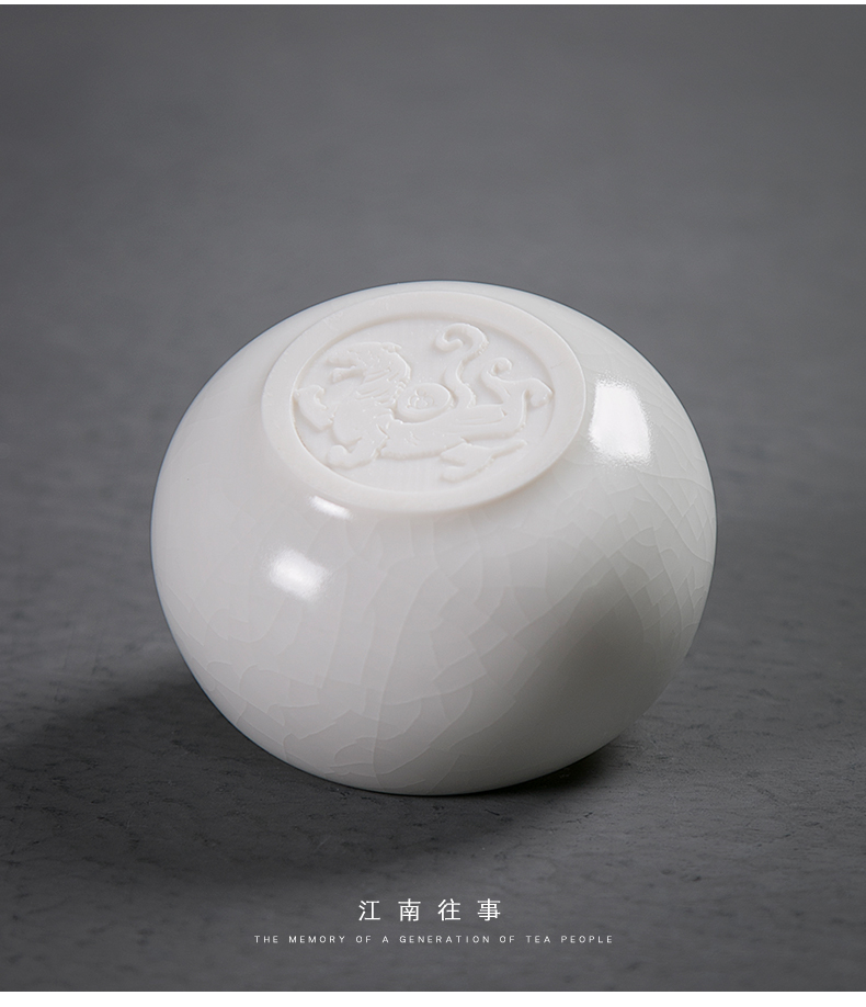 Jiangnan past your up suet jade white porcelain big meditation kung fu tea cup bowl tea sample tea cup, master cup