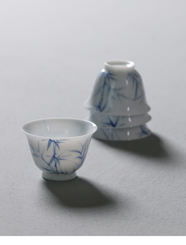 Jiangnan kung fu hand sample tea cup cup ceramic tea set white porcelain cups past small single cups of tea light cup