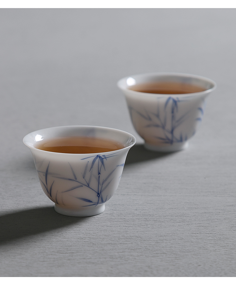 Jiangnan kung fu hand sample tea cup cup ceramic tea set white porcelain cups past small single cups of tea light cup