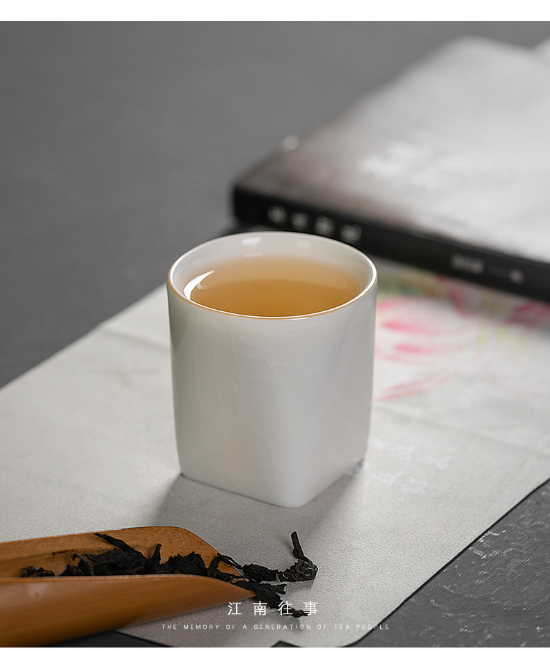 Jiangnan ceramic cups past your up square cup kung fu tea tea sample tea cup tea cup single cup a single master