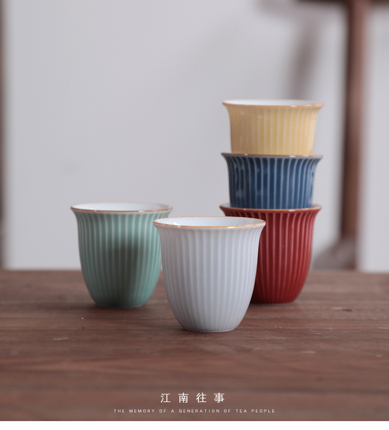 Jiangnan water streaks past glaze tureen kung fu tea set ceramic cups household contracted tea bowl