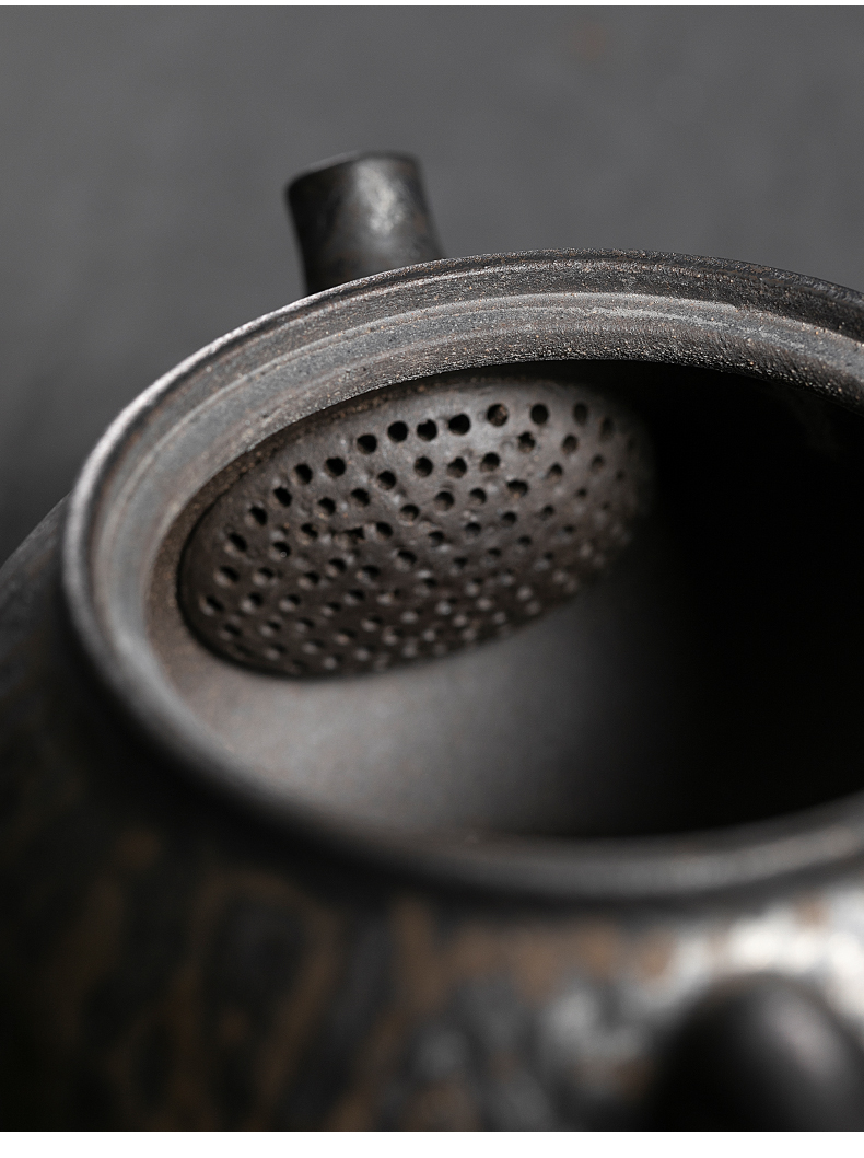 Jiangnan tea kettle past ceramic kung fu tea set coarse pottery pot of gold hammer zen household single pot of tea