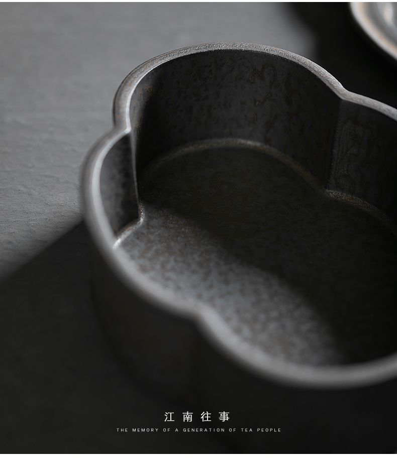Jiangnan tea past bearing kung fu tea set ceramic gold copper pot bearing Japanese saucer plate dry terms plate small tea tray
