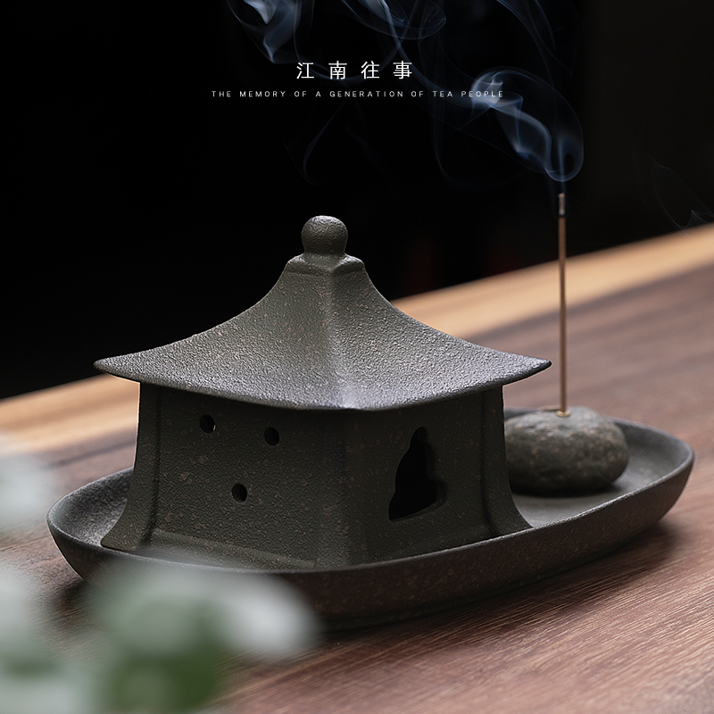 Jiangnan past zen joss stick incense coil and ceramic incense furnace Japanese tea taking wingceltis household indoor fragrant incense buner