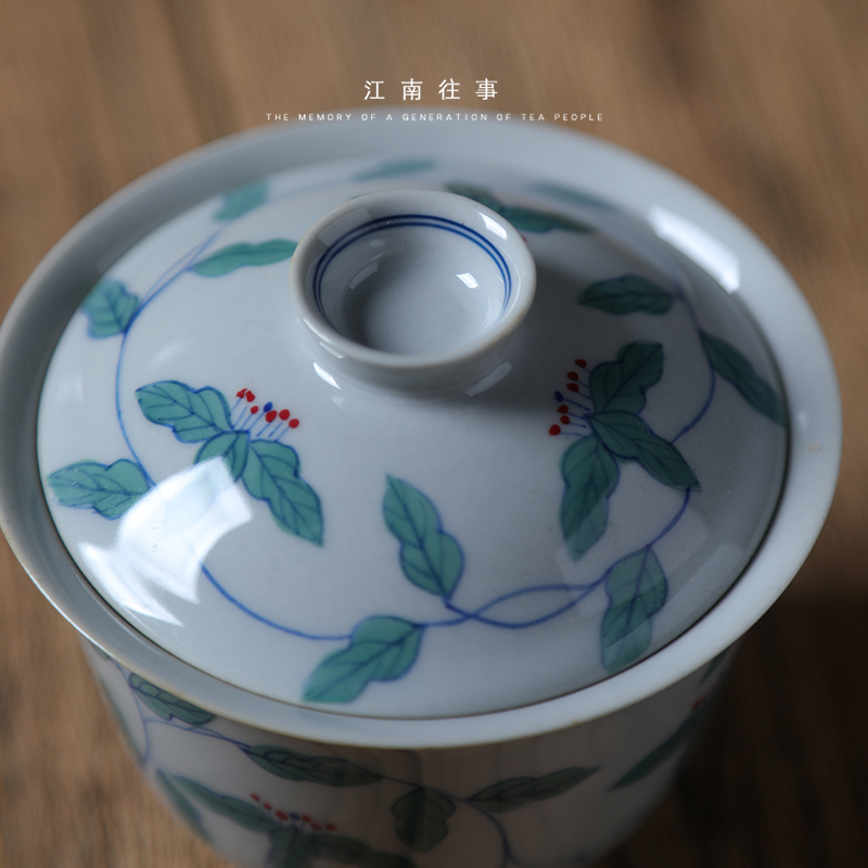 Jiangnan jingdezhen pure hand - made twinned trunks past small tureen Chinese style household ceramic cups kung fu tea bowl
