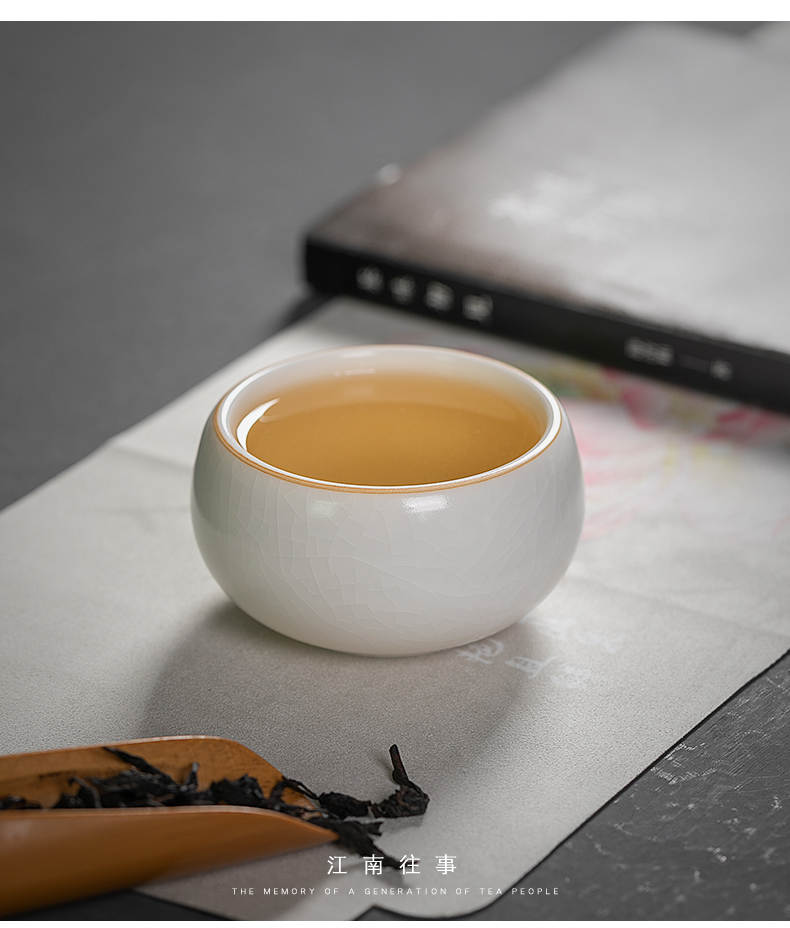 Jiangnan past your up suet jade white porcelain big meditation kung fu tea cup bowl tea sample tea cup, master cup