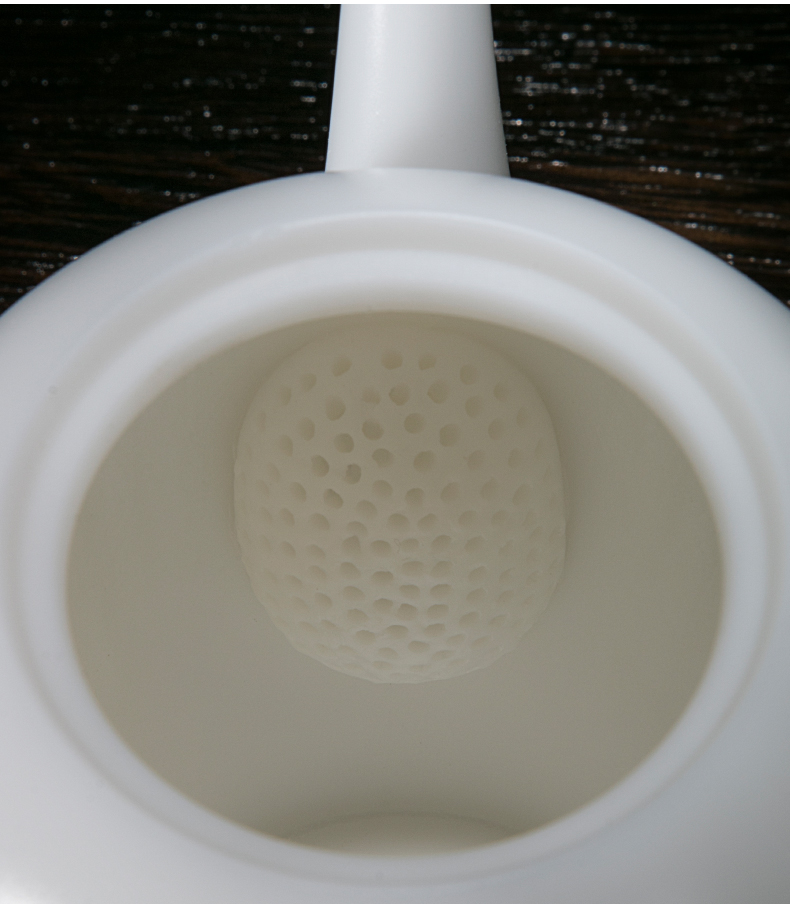 Jiangnan past China white porcelain teapot kung fu tea set ceramic teapot suet jade beauty shoulder single pot