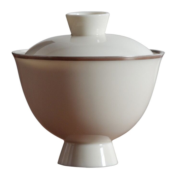 Jiangnan hand past thin foetus tureen built white jade porcelain cups kung fu tea bowls household ceramic tea set tea bowl